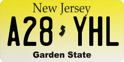 NJ license plate A28YHL