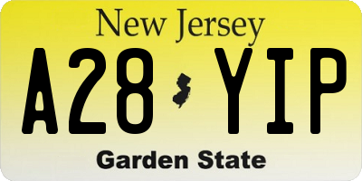 NJ license plate A28YIP