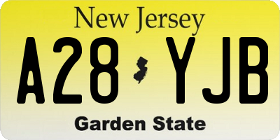 NJ license plate A28YJB