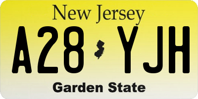 NJ license plate A28YJH