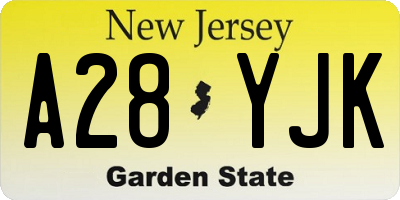 NJ license plate A28YJK