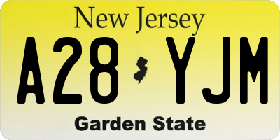 NJ license plate A28YJM
