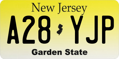 NJ license plate A28YJP