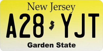 NJ license plate A28YJT