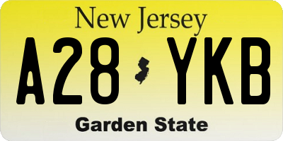 NJ license plate A28YKB