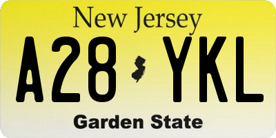 NJ license plate A28YKL