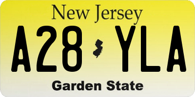 NJ license plate A28YLA