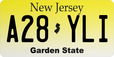 NJ license plate A28YLI