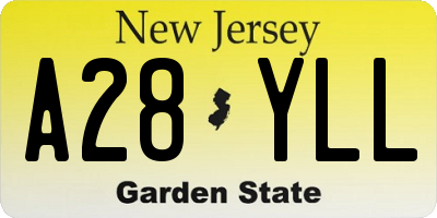 NJ license plate A28YLL