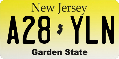 NJ license plate A28YLN