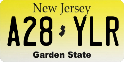 NJ license plate A28YLR