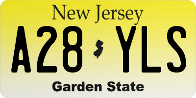 NJ license plate A28YLS