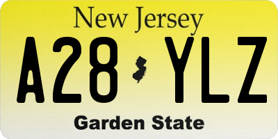 NJ license plate A28YLZ