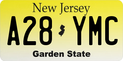 NJ license plate A28YMC