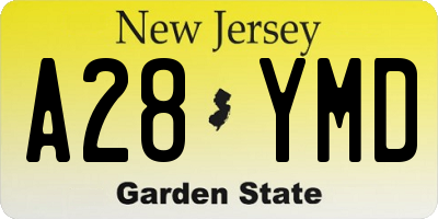 NJ license plate A28YMD