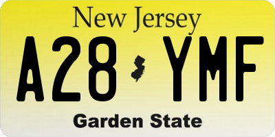 NJ license plate A28YMF