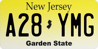 NJ license plate A28YMG