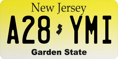 NJ license plate A28YMI