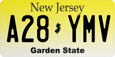 NJ license plate A28YMV