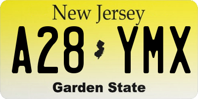 NJ license plate A28YMX