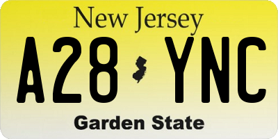 NJ license plate A28YNC