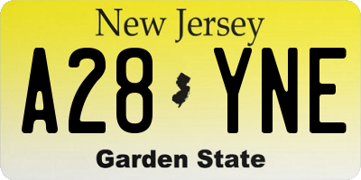NJ license plate A28YNE