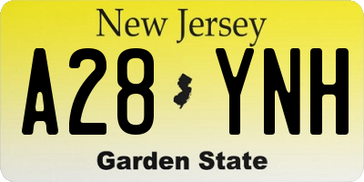 NJ license plate A28YNH