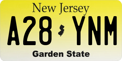 NJ license plate A28YNM