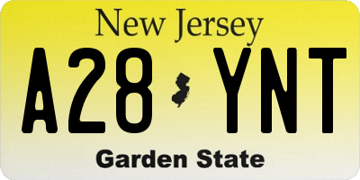 NJ license plate A28YNT