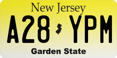 NJ license plate A28YPM