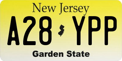 NJ license plate A28YPP
