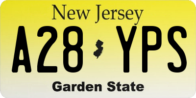 NJ license plate A28YPS