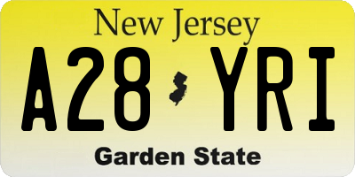 NJ license plate A28YRI