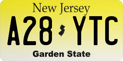 NJ license plate A28YTC