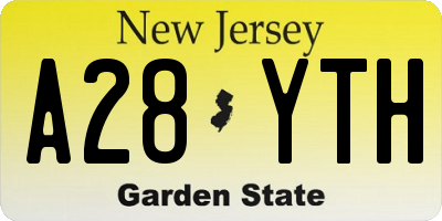 NJ license plate A28YTH
