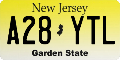 NJ license plate A28YTL