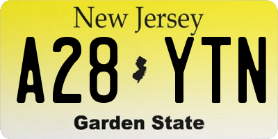 NJ license plate A28YTN