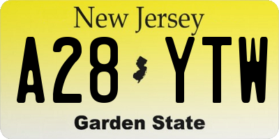 NJ license plate A28YTW