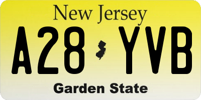 NJ license plate A28YVB