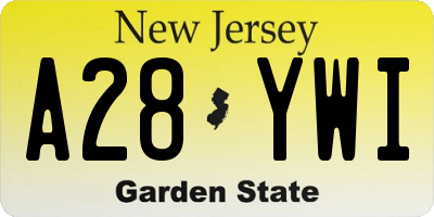 NJ license plate A28YWI