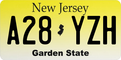 NJ license plate A28YZH