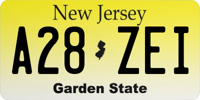 NJ license plate A28ZEI