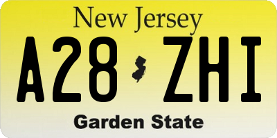 NJ license plate A28ZHI