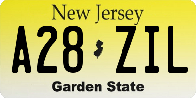 NJ license plate A28ZIL