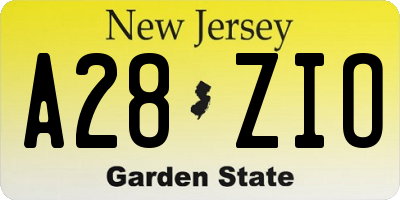 NJ license plate A28ZIO
