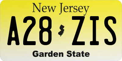 NJ license plate A28ZIS
