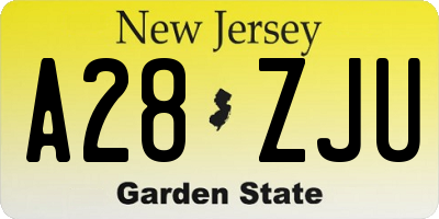 NJ license plate A28ZJU