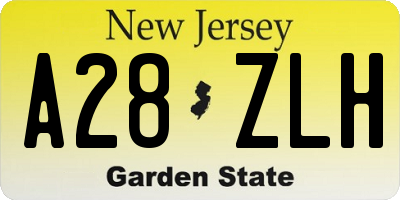NJ license plate A28ZLH