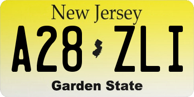 NJ license plate A28ZLI
