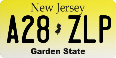 NJ license plate A28ZLP